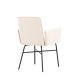 VENTURE DESIGN Petra spisebordsstol, m. armln - beige polyester fljl og sort stl