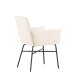 VENTURE DESIGN Petra spisebordsstol, m. armln - beige polyester fljl og sort stl