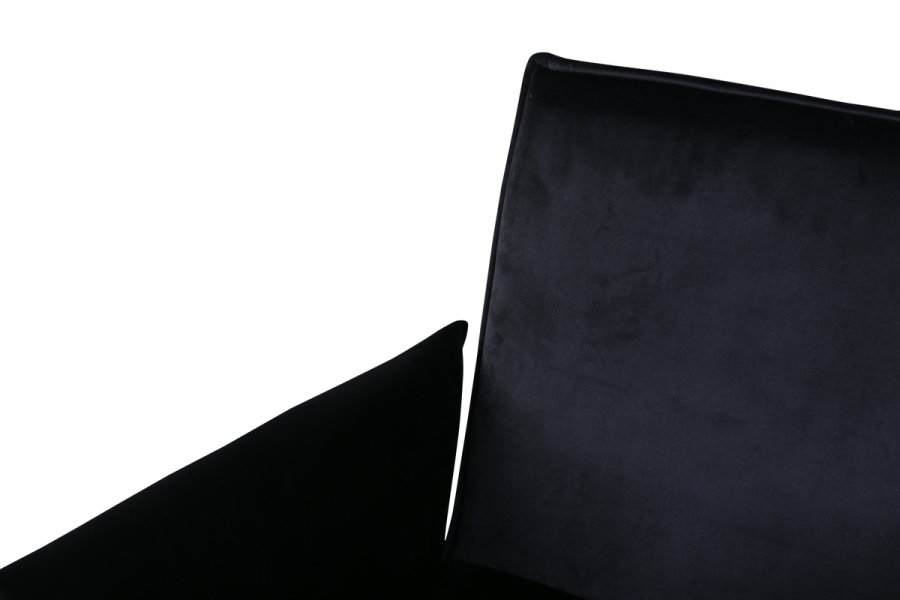 VENTURE DESIGN Pippi spisebordsstol, m. armln - sort fljl/polyesterhr og kobber stl