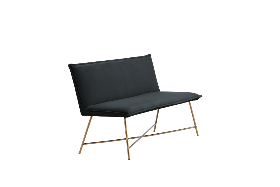 VENTURE DESIGN Pippi 2 pers. sofa - sort fljl og kobber stl