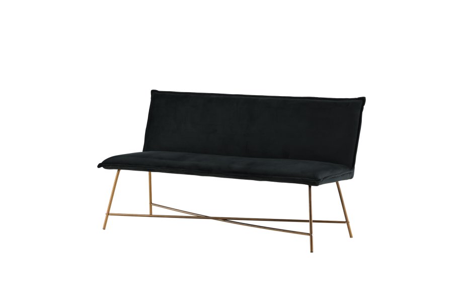 VENTURE DESIGN Pippi 2 pers. sofa - sort fljl og kobber stl