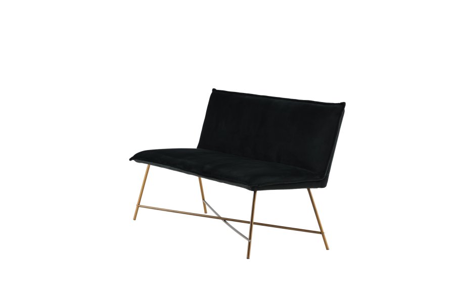 VENTURE DESIGN Pippi 2 pers. sofa - sort fljl og kobber stl