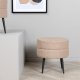 VENTURE DESIGN Pot puf, rund - beige bamsestof polyester og sort stl (40)