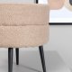 VENTURE DESIGN Pot puf, rund - beige bamsestof polyester og sort stl (40)