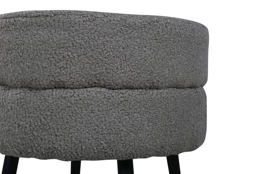 VENTURE DESIGN Pot puf, rund - gr bamsestof polyester og sort stl (40)