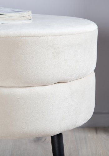 VENTURE DESIGN Pot puf, rund - beige fljl og sort stl (40)