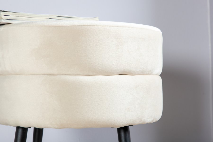 VENTURE DESIGN Pot puf, rund - beige fljl og sort stl (40)