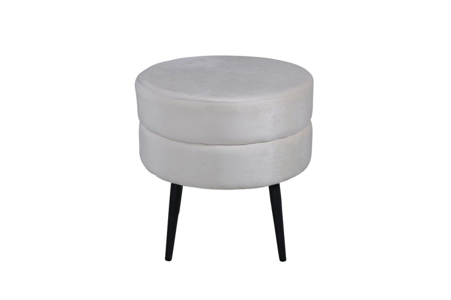 VENTURE DESIGN Pot puf, rund - beige fljl og sort stl (40)