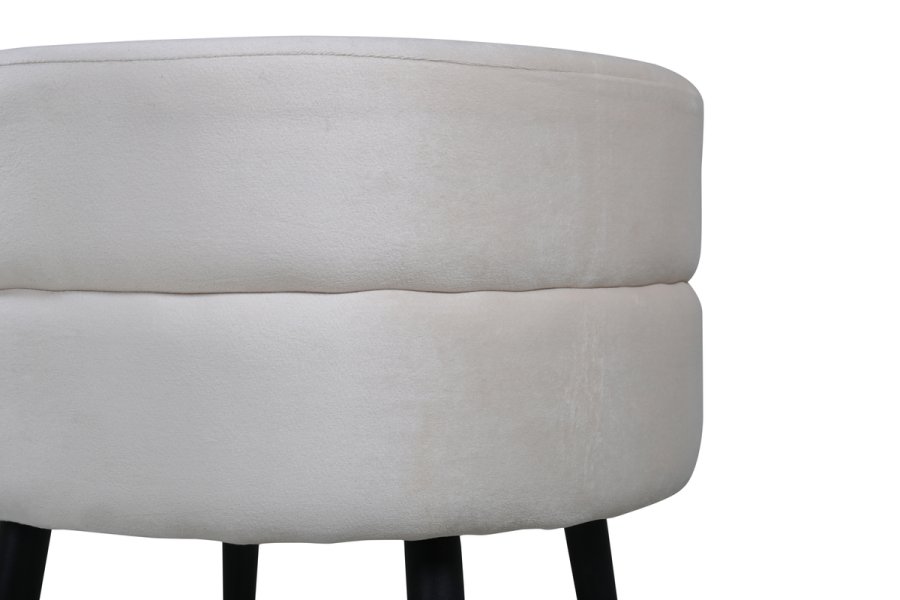 VENTURE DESIGN Pot puf, rund - beige fljl og sort stl (40)