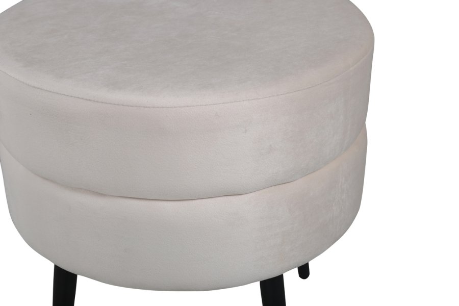 VENTURE DESIGN Pot puf, rund - beige fljl og sort stl (40)