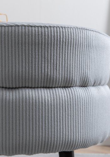 VENTURE DESIGN Pot puf, rund - gr fljl og sort stl (40)