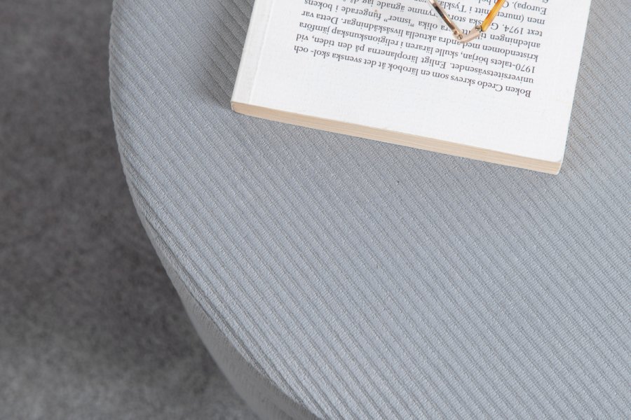 VENTURE DESIGN Pot puf, rund - gr fljl og sort stl (40)