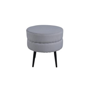 VENTURE DESIGN Pot puf, rund - gr fljl og sort stl (40)