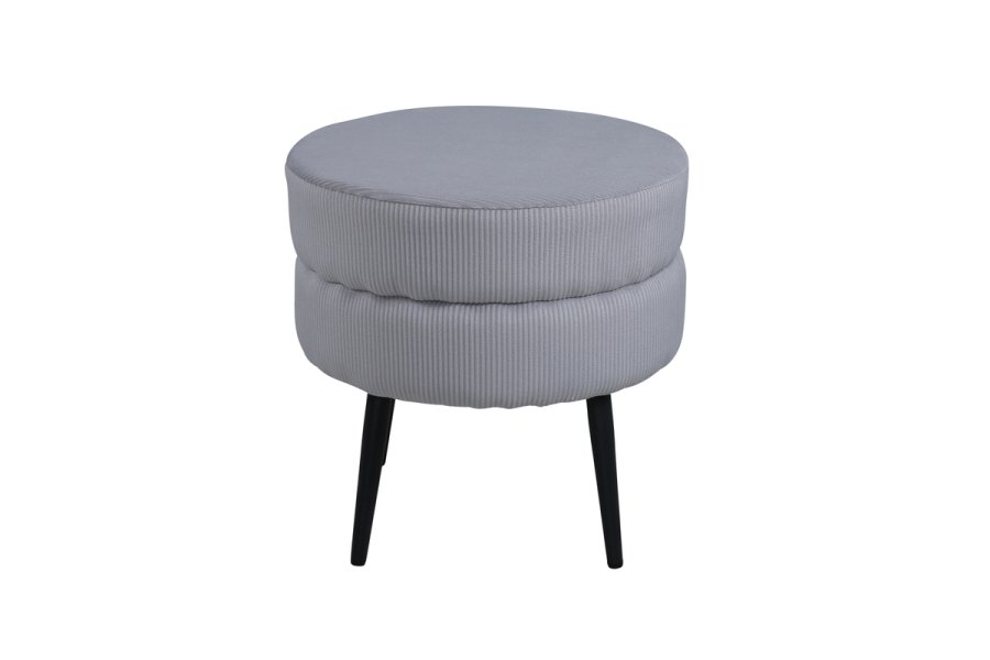 VENTURE DESIGN Pot puf, rund - gr fljl og sort stl (40)