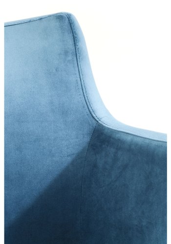 KARE DESIGN Mode Velvet Bluegreen spisebordsstol - bl/grnt polyester/natur bg, m. armln