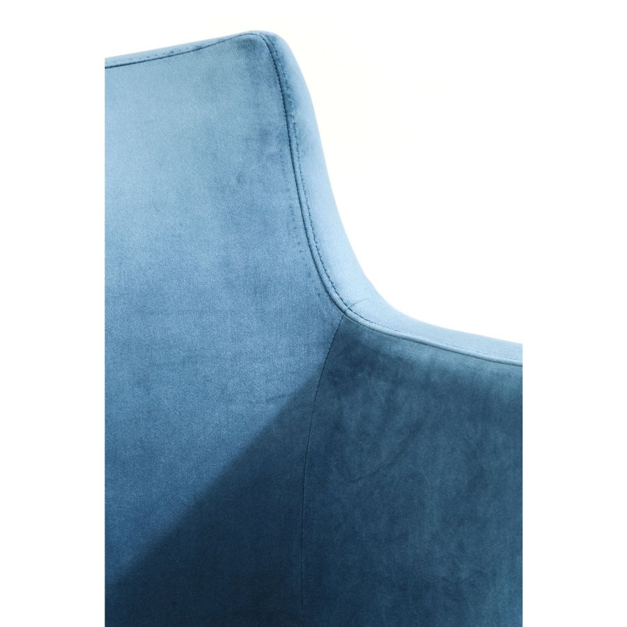 KARE DESIGN Mode Velvet Bluegreen spisebordsstol - bl/grnt polyester/natur bg, m. armln
