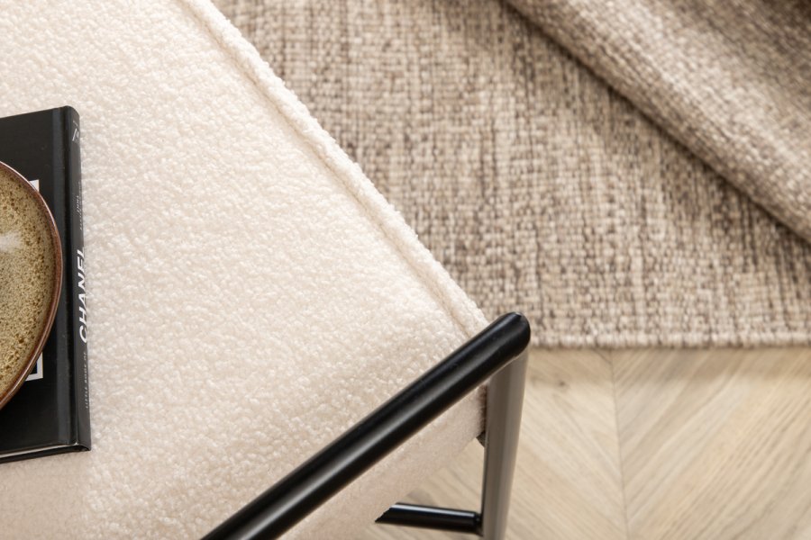 VENTURE DESIGN Rakel lnestol - hvid bamsestof polyester og sort stl