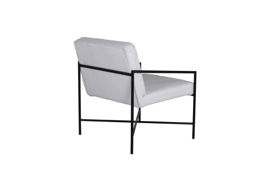 VENTURE DESIGN Rakel lnestol - hvid bamsestof polyester og sort stl