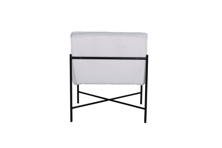 VENTURE DESIGN Rakel lnestol - hvid bamsestof polyester og sort stl