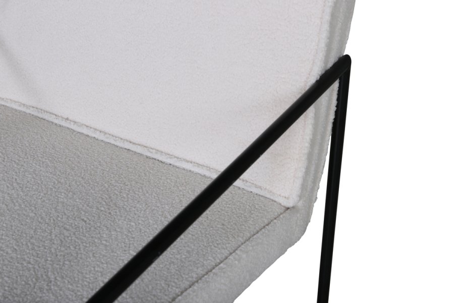 VENTURE DESIGN Rakel lnestol - hvid bamsestof polyester og sort stl