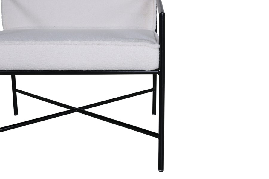 VENTURE DESIGN Rakel lnestol - hvid bamsestof polyester og sort stl