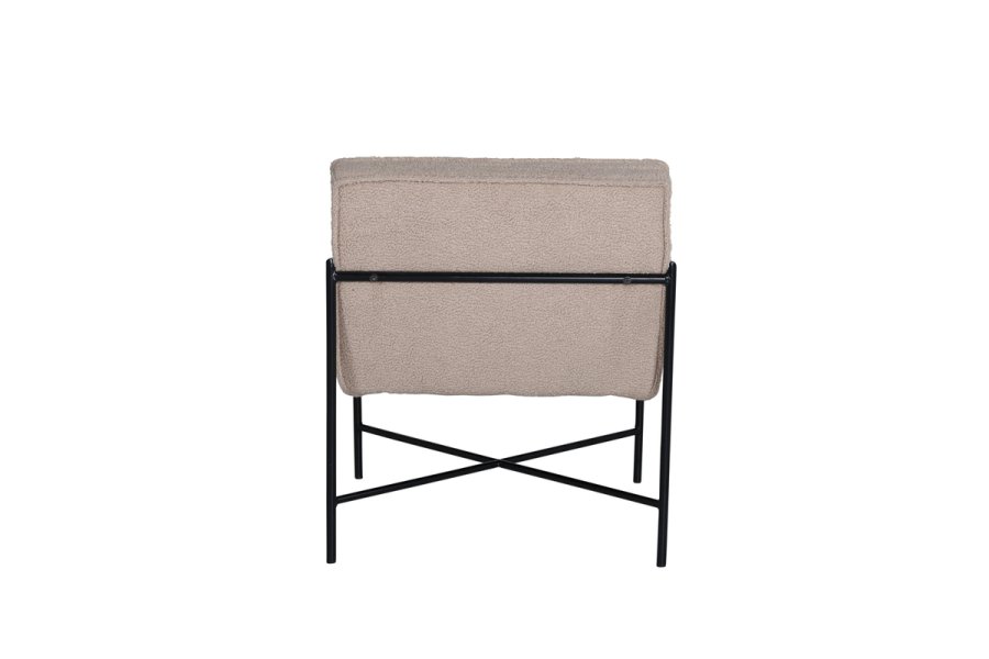 VENTURE DESIGN Rakel lnestol - beige bamsestof polyester og sort stl