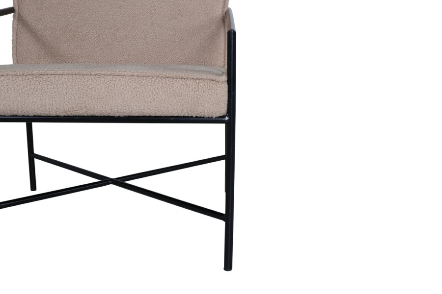 VENTURE DESIGN Rakel lnestol - beige bamsestof polyester og sort stl