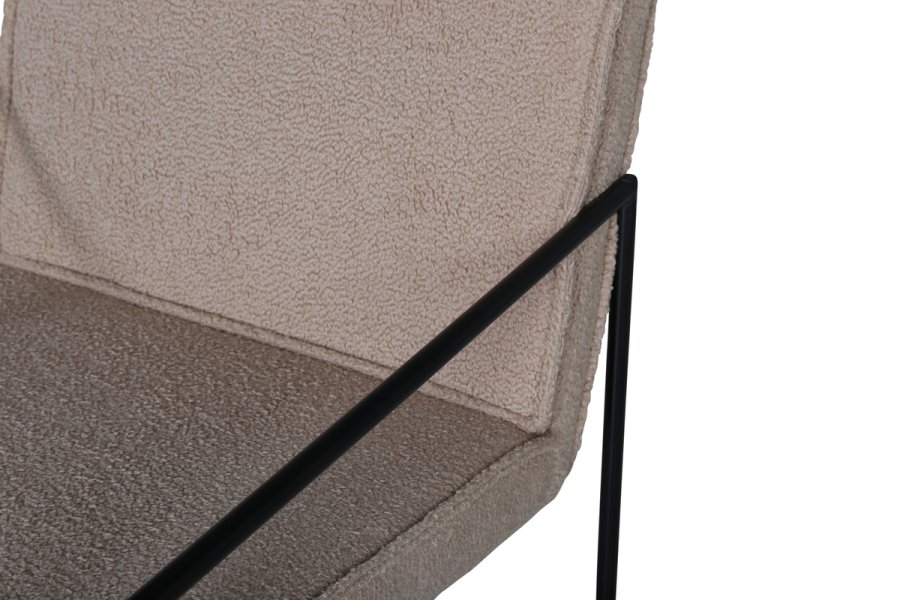 VENTURE DESIGN Rakel lnestol - beige bamsestof polyester og sort stl