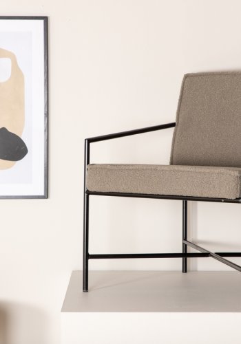 VENTURE DESIGN Rakel lnestol - gr bamsestof polyester og sort stl