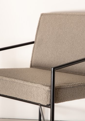 VENTURE DESIGN Rakel lnestol - gr bamsestof polyester og sort stl