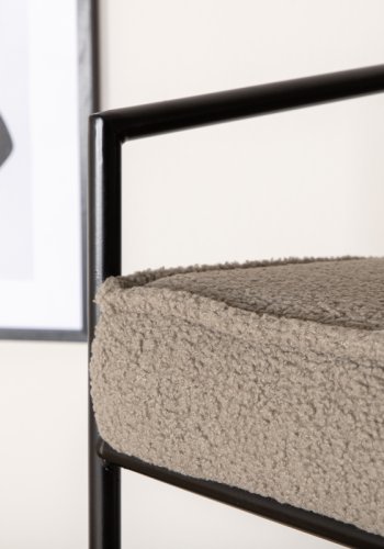 VENTURE DESIGN Rakel lnestol - gr bamsestof polyester og sort stl