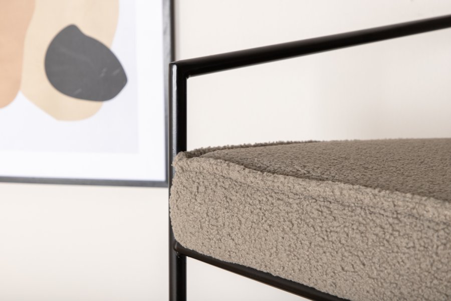 VENTURE DESIGN Rakel lnestol - gr bamsestof polyester og sort stl