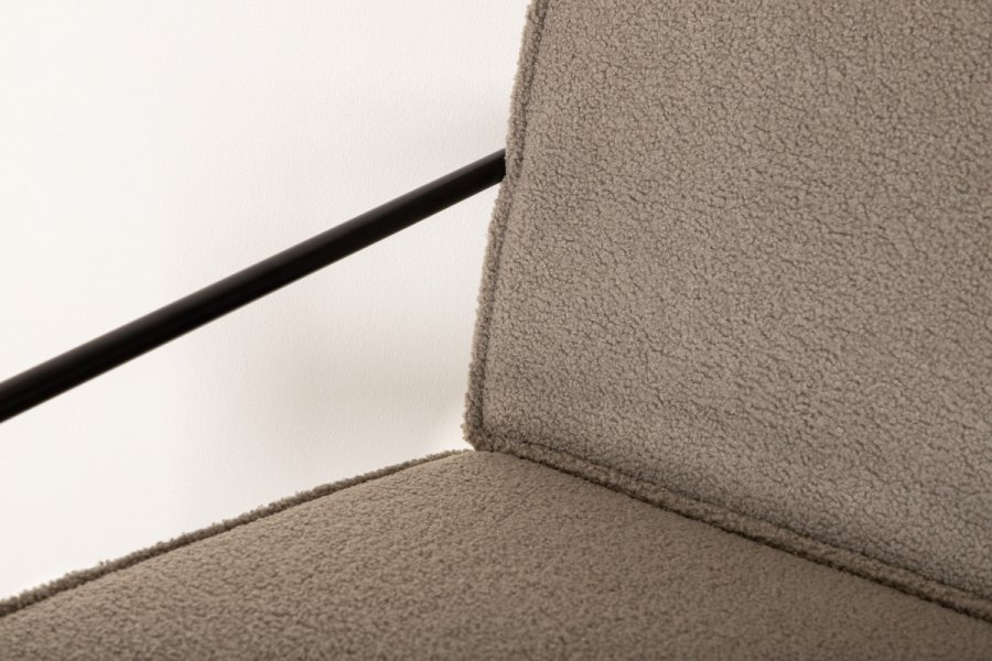 VENTURE DESIGN Rakel lnestol - gr bamsestof polyester og sort stl