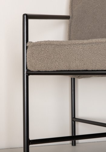 VENTURE DESIGN Rakel lnestol - gr bamsestof polyester og sort stl