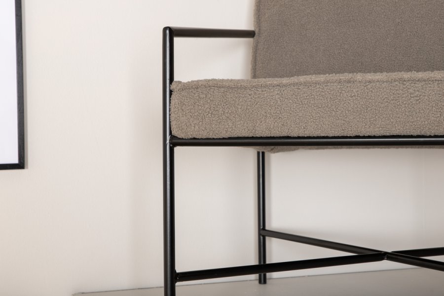 VENTURE DESIGN Rakel lnestol - gr bamsestof polyester og sort stl