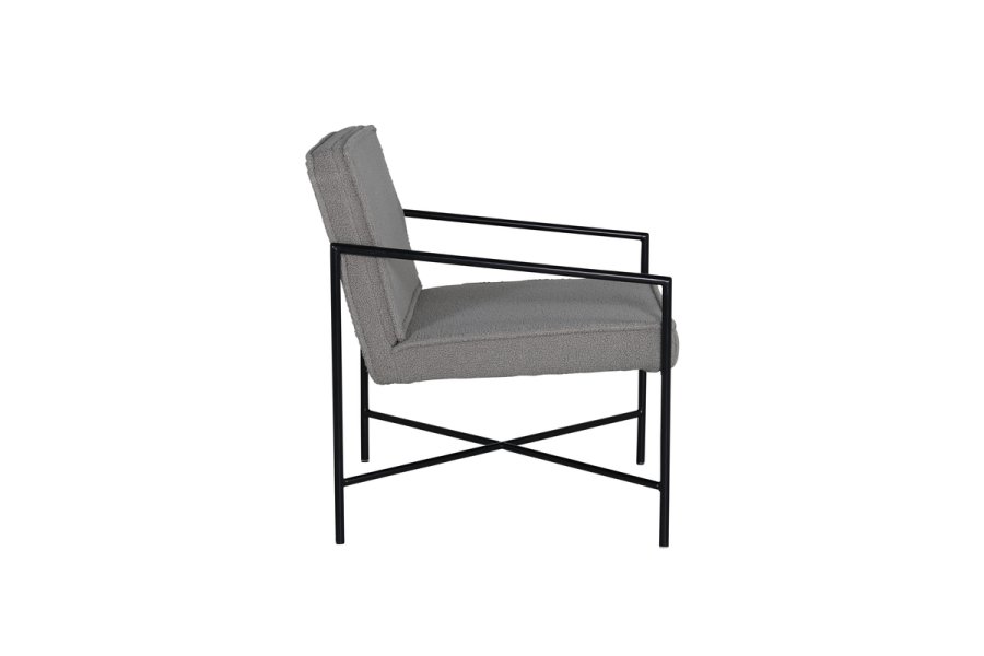 VENTURE DESIGN Rakel lnestol - gr bamsestof polyester og sort stl