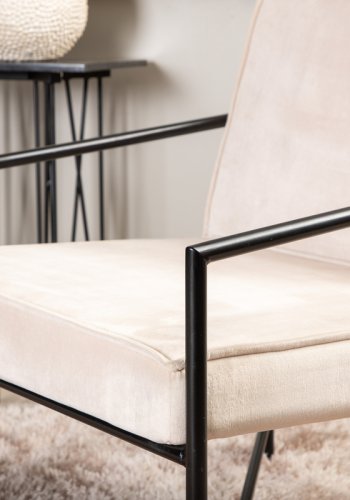 VENTURE DESIGN Rakel lnestol - beige fljl og sort stl