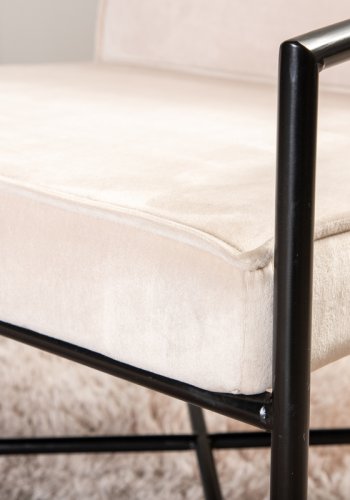 VENTURE DESIGN Rakel lnestol - beige fljl og sort stl