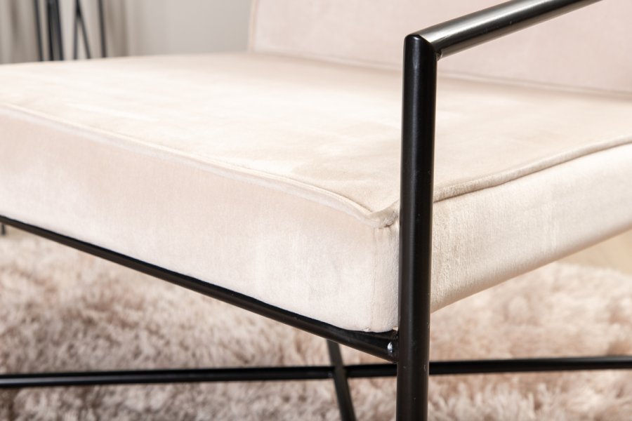 VENTURE DESIGN Rakel lnestol - beige fljl og sort stl