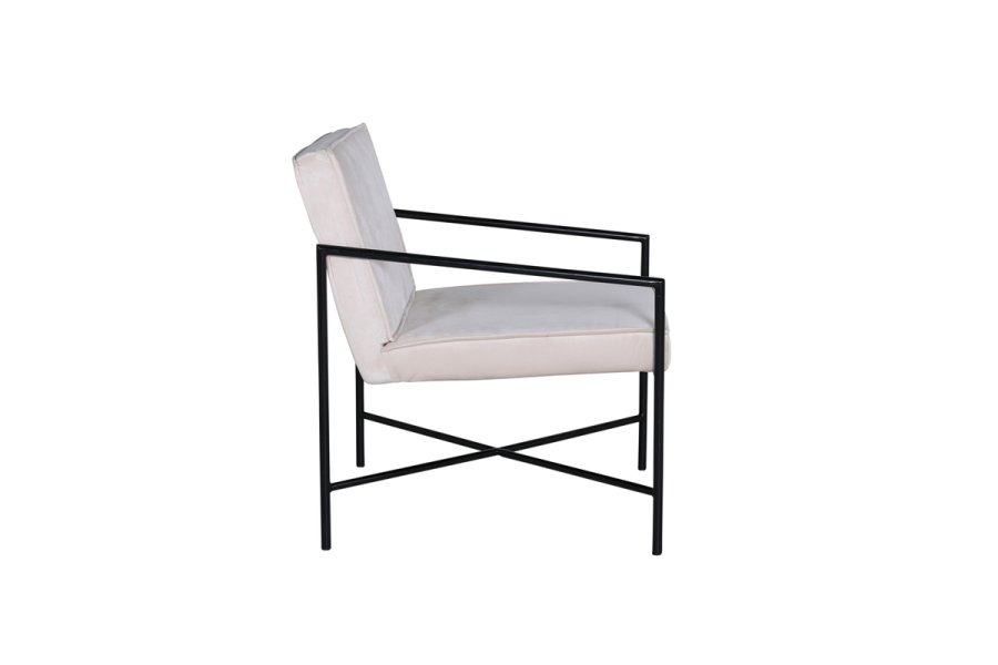 VENTURE DESIGN Rakel lnestol - beige fljl og sort stl