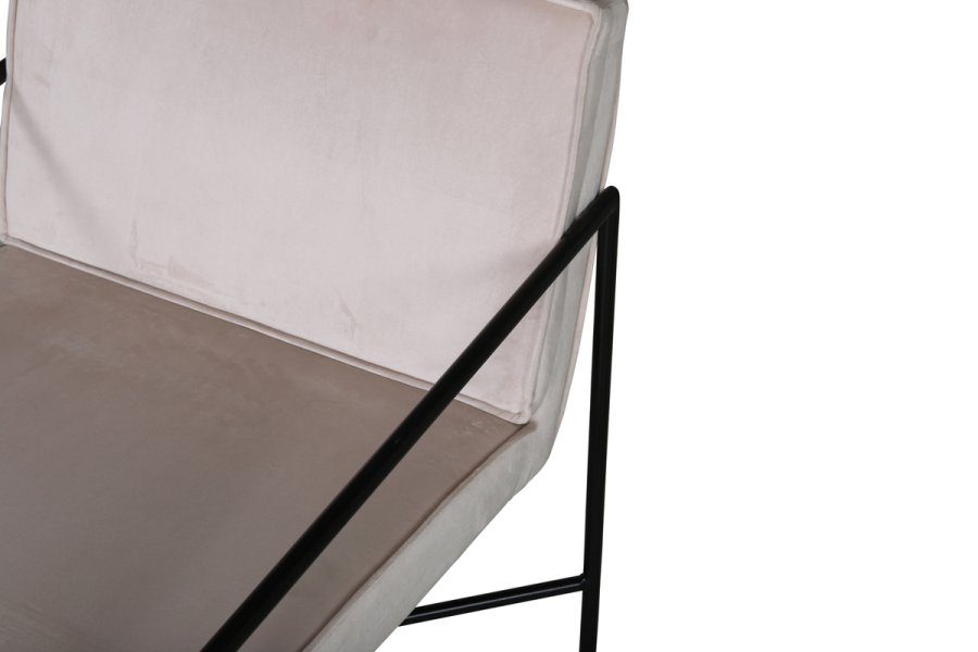 VENTURE DESIGN Rakel lnestol - beige fljl og sort stl