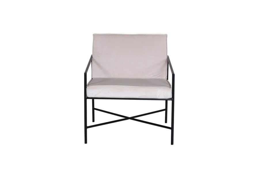 VENTURE DESIGN Rakel lnestol - beige fljl og sort stl