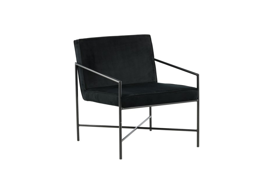 VENTURE DESIGN Rakel lnestol - sort fljl og sort stl