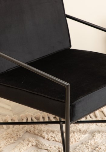 VENTURE DESIGN Rakel lnestol - sort fljl og sort stl