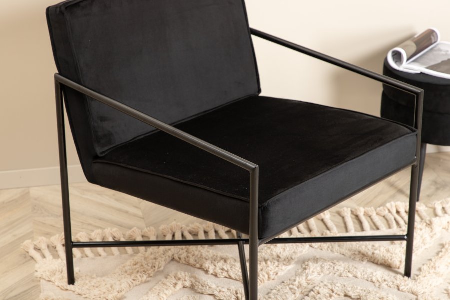 VENTURE DESIGN Rakel lnestol - sort fljl og sort stl