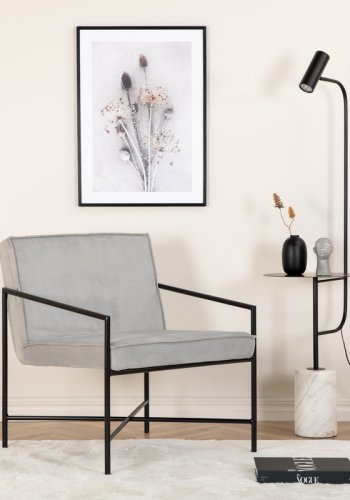 VENTURE DESIGN Rakel lnestol - gr fljl og sort stl