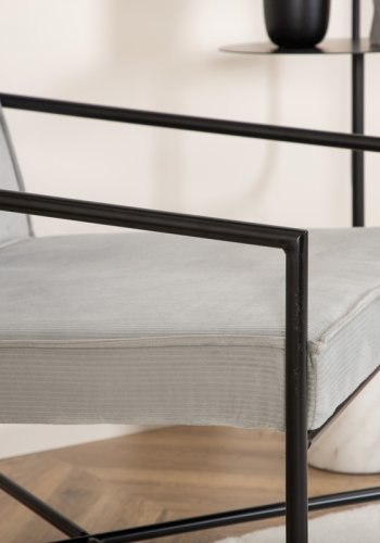 VENTURE DESIGN Rakel lnestol - gr fljl og sort stl