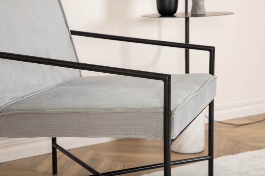 VENTURE DESIGN Rakel lnestol - gr fljl og sort stl