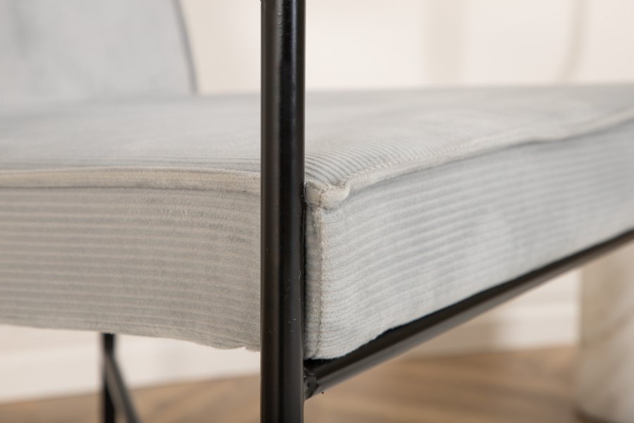 VENTURE DESIGN Rakel lnestol - gr fljl og sort stl