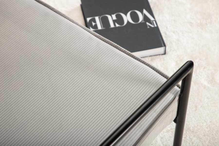 VENTURE DESIGN Rakel lnestol - gr fljl og sort stl